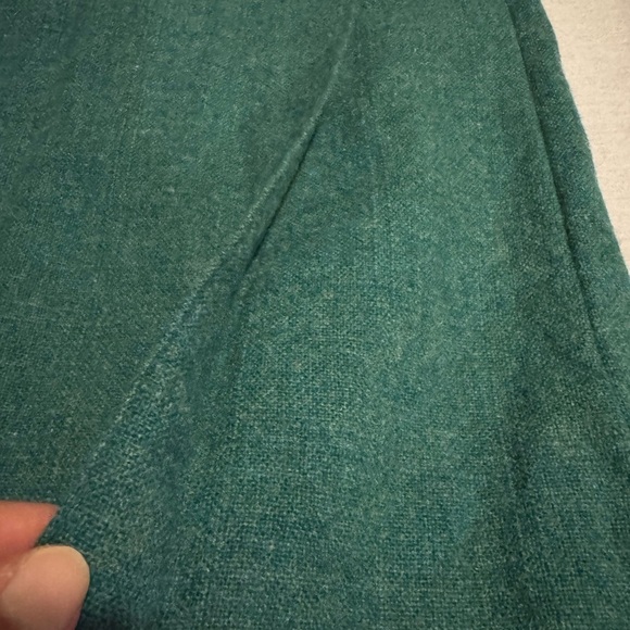 Elegant Teal Fringe Poncho and Skirt Set - Picture 4 of 9